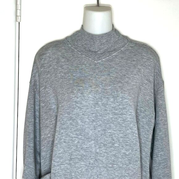 ATHLETA "APOLLO" GRAY KNIT FLEECE TOP KANGAROO POCKET SIZE XXS - Picture 3 of 12